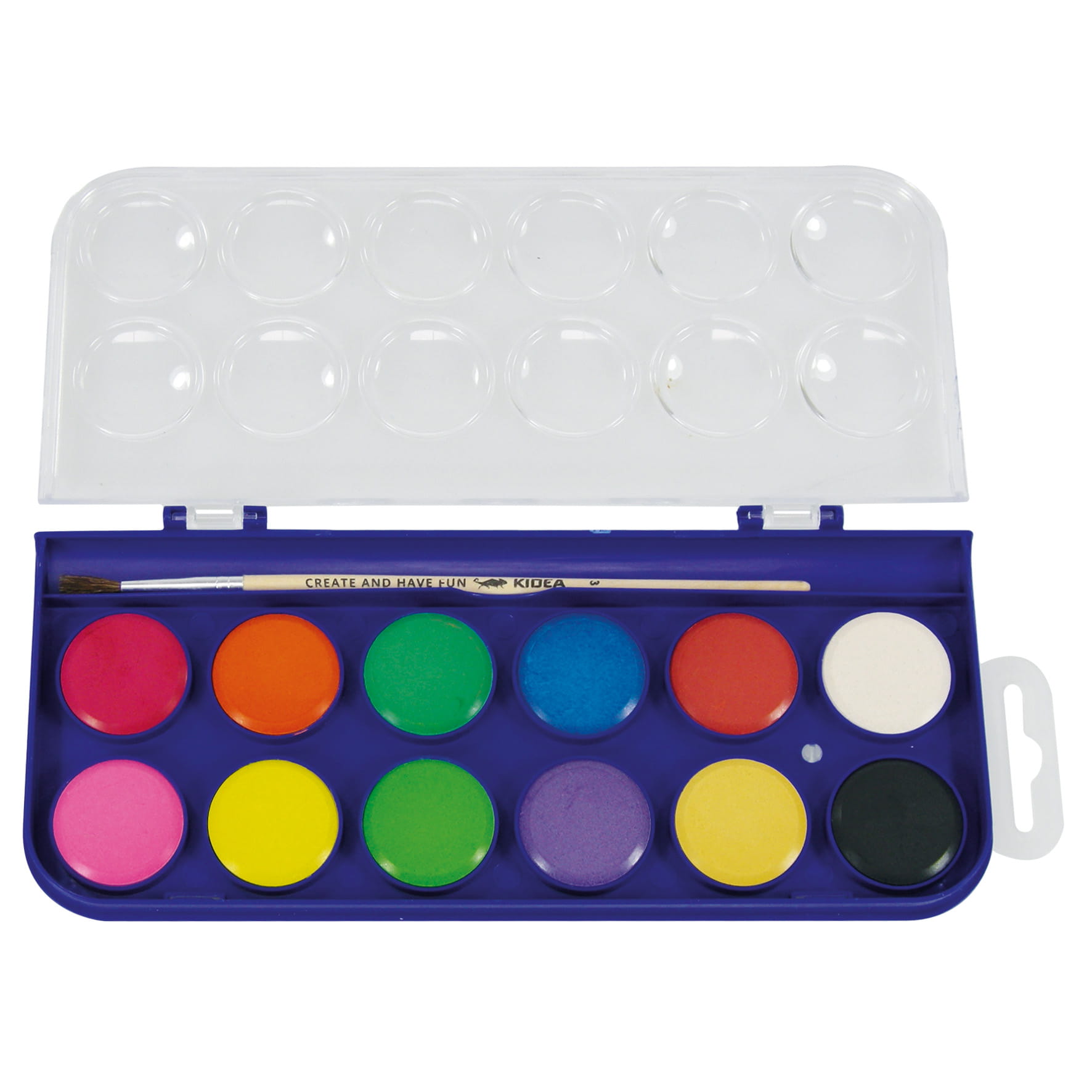 Kidea akvarelové barvy se štětcem 12 odstínů