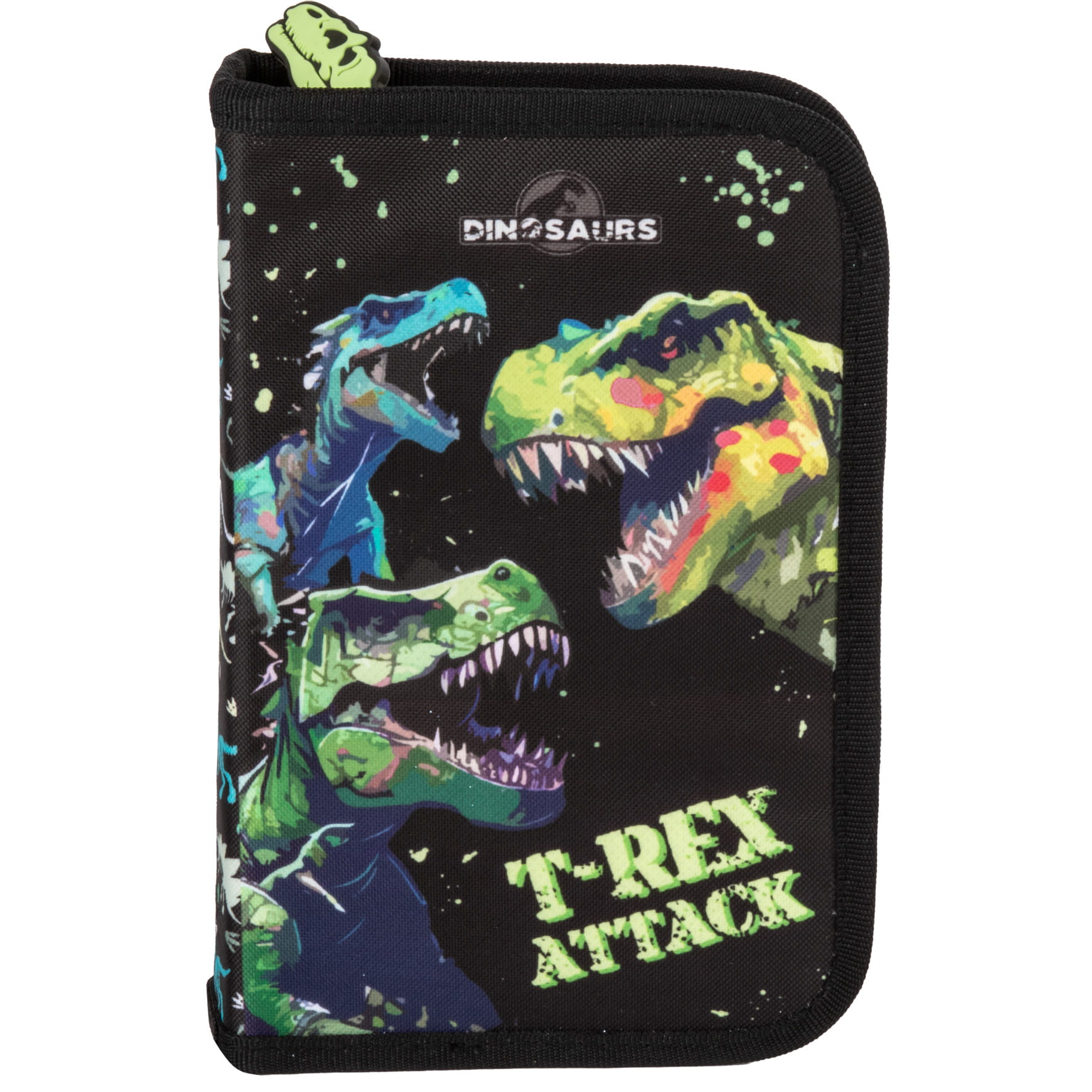 Školní jednopatrový penál plně vybavený dinosauři