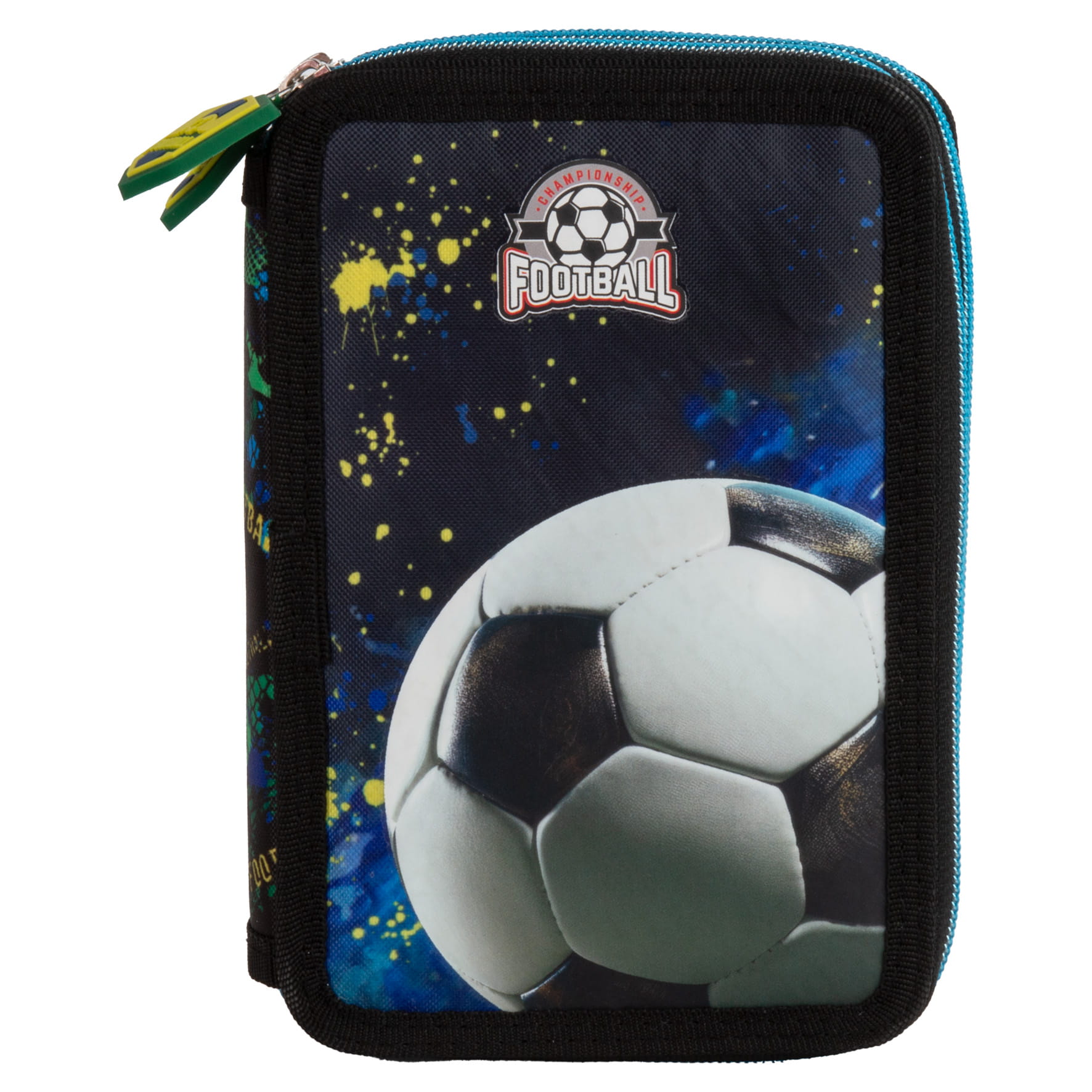 Školní třípatrový plně vybavený penál fotbal