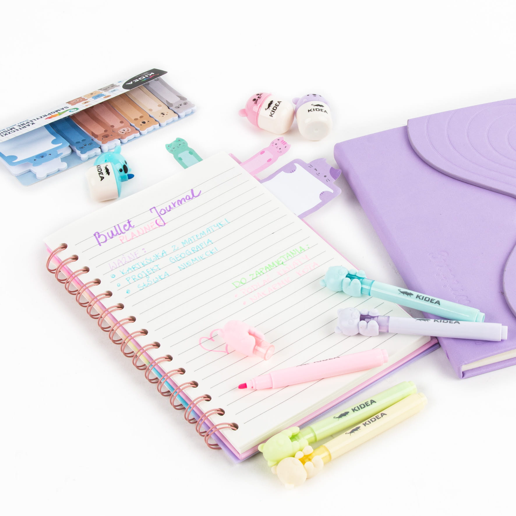 Kidea lepící papírky sada kočka