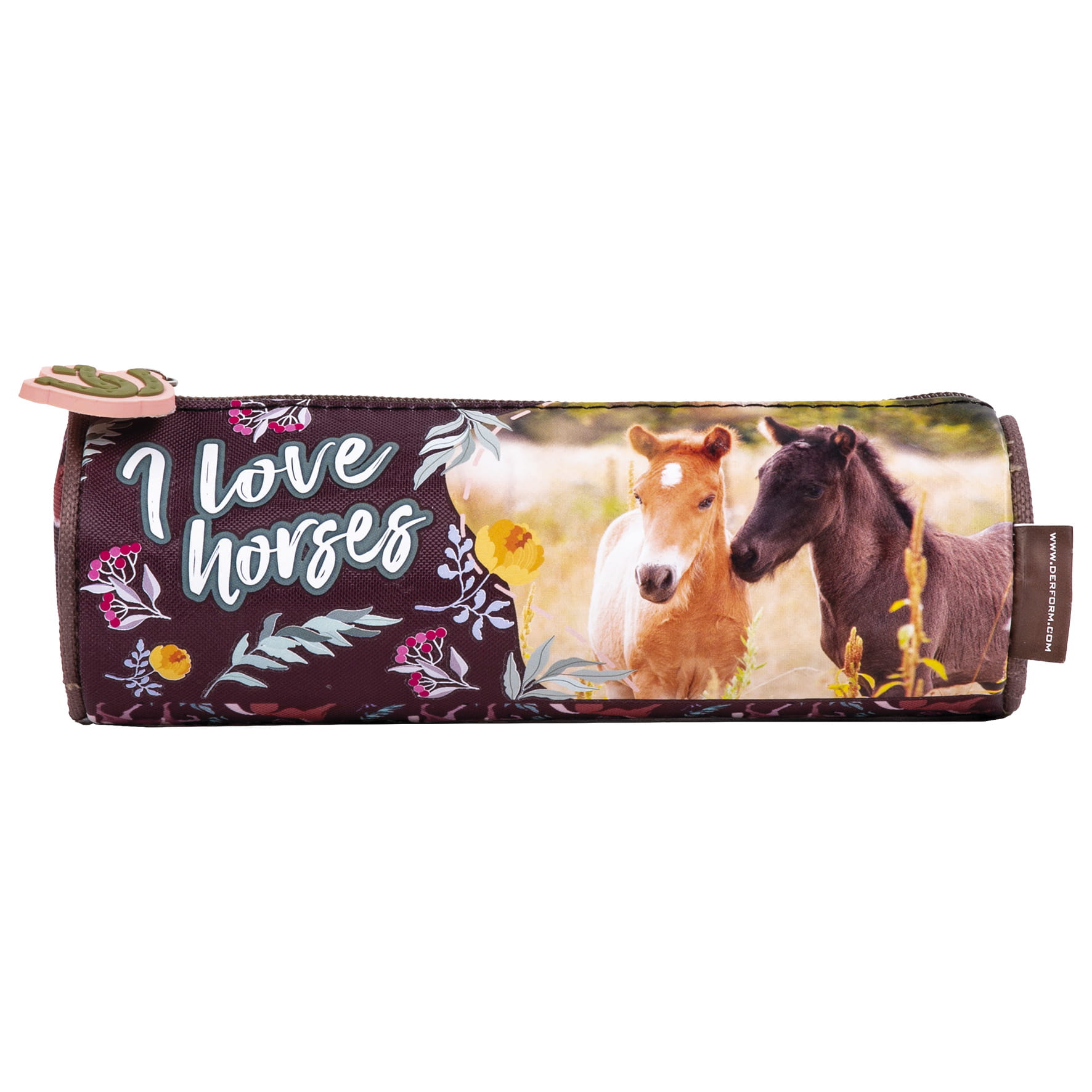 Kulatý penál koně I Love Horses