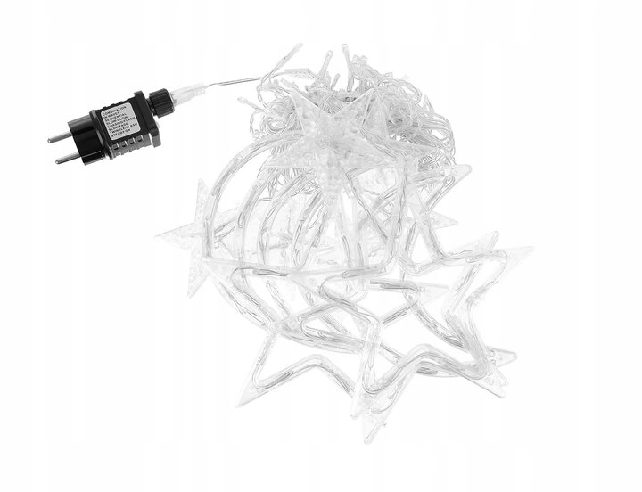 Iso světelný závěs, záclona měsíc a hvězdy teplá bílá 138 LED