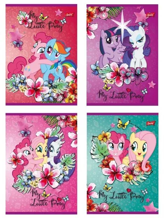 ŠKOLNÍ SEŠIT A5 MY LITTLE PONY 16 listů, čtverečkovaný, 4 druhy