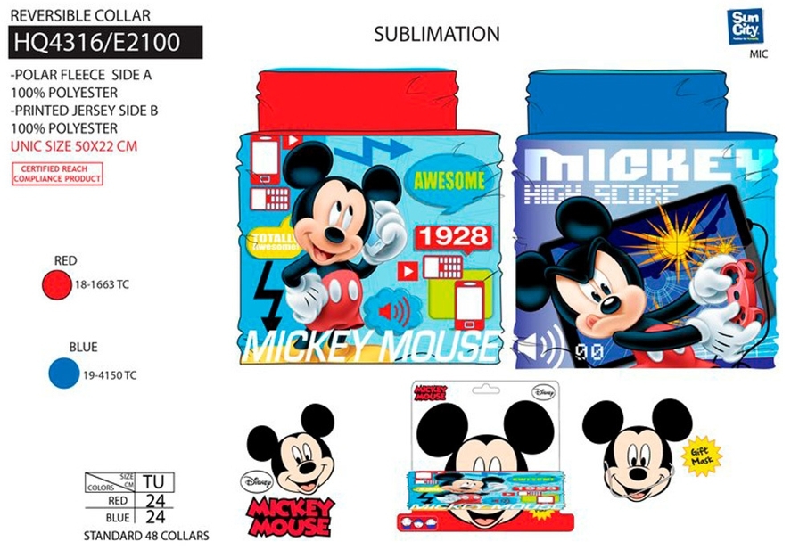 CHLAPECKÝ ZIMNÍ NÁKRČNÍK MICKEY MOUSE modrý uni