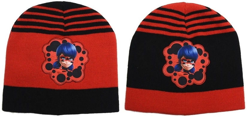 DÍVČÍ ZIMNÍ ČEPICE LADYBUG, KOUZELNÁ BERUŠKA černá 52/54