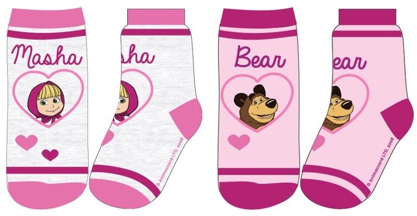 DÍVČÍ PONOŽKY MÁŠA A MEDVĚD růžové