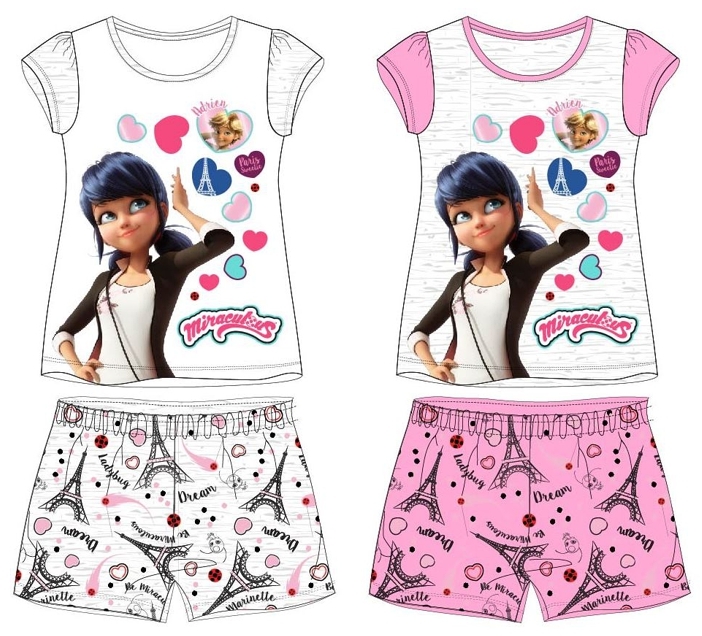 DÍVČÍ LETNÍ PYŽAMO LADYBUG, KOUZELNÁ BERUŠKA šedé 116