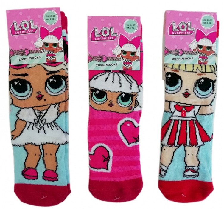 DÍVČÍ PONOŽKY LOL SURPRISE modročervené 23/26