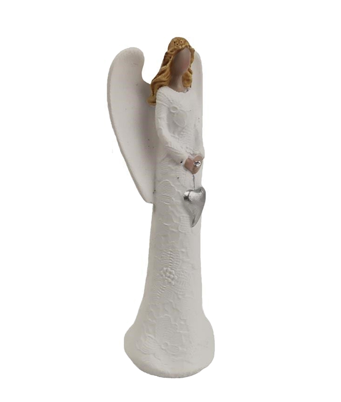 DEKORAČNÍ ANDĚL SE SRDCEM 15cm