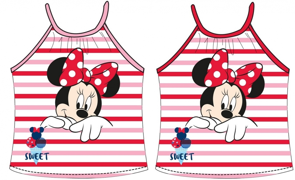 DÍVČÍ TRIČKO - TOP NA RAMÍNKA MINNIE MOUSE růžové 92