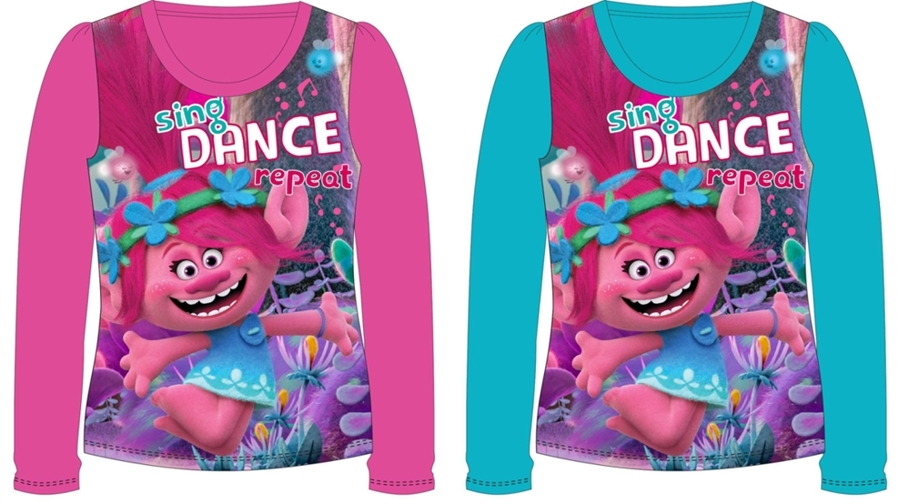 DÍVČÍ TRIČKO TROLLOVÉ DANCE modré