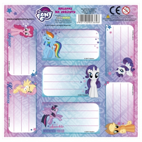 SAMOLEPKY - JMENOVKY NA SEŠITY MY LITTLE PONY