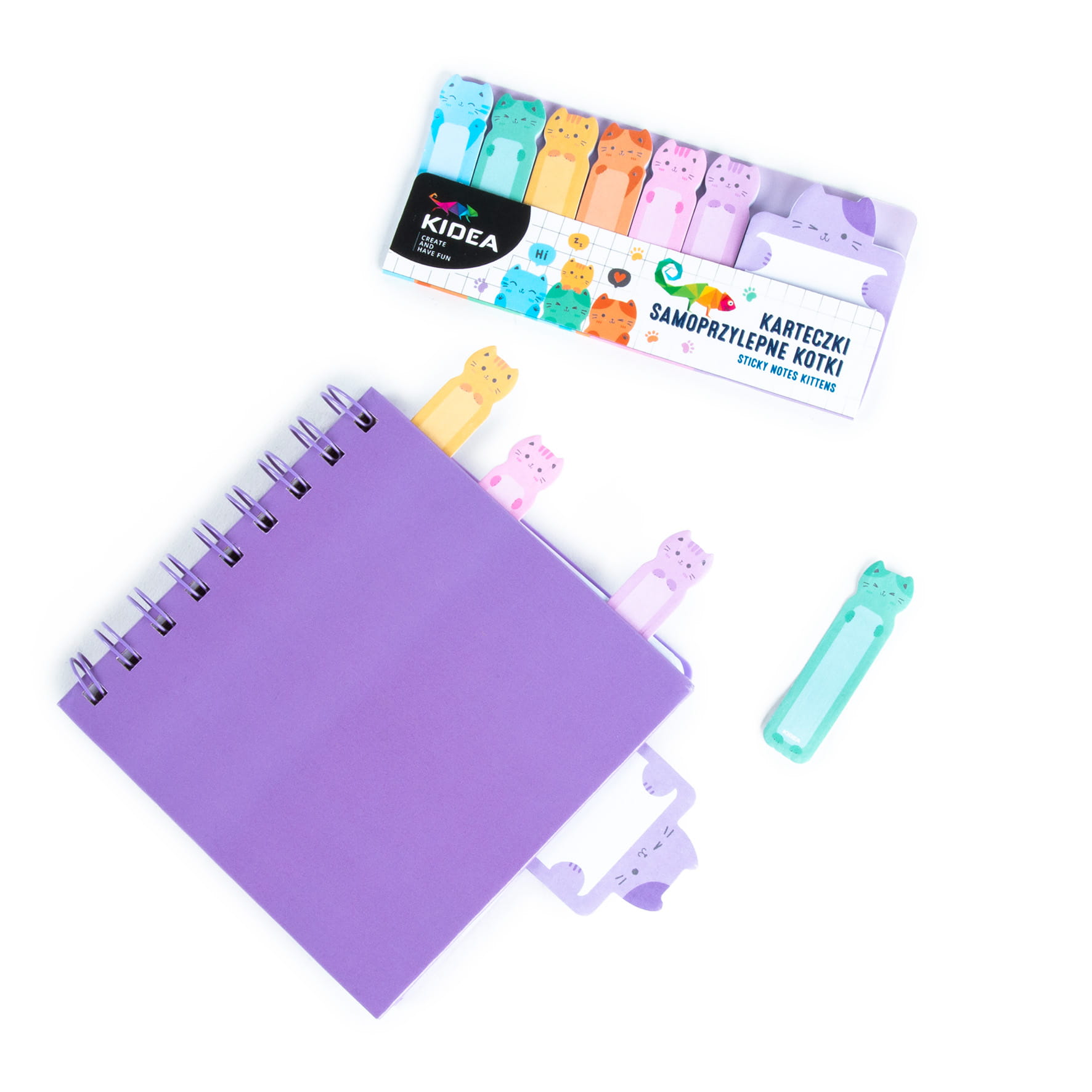 Kidea lepící papírky sada kočka