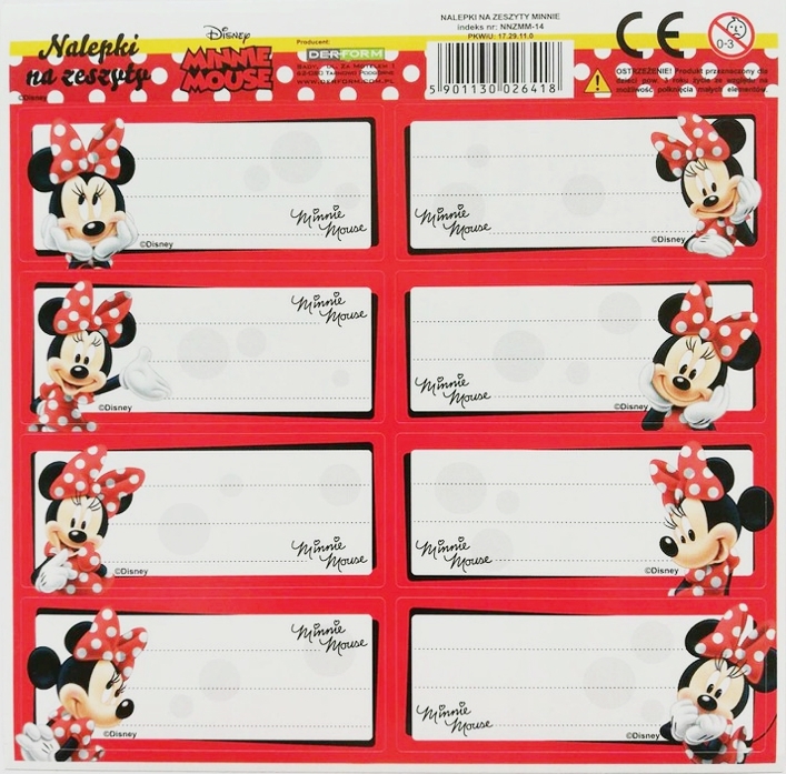 SAMOLEPKY - JMENOVKY DISNEY MINNIE MOUSE