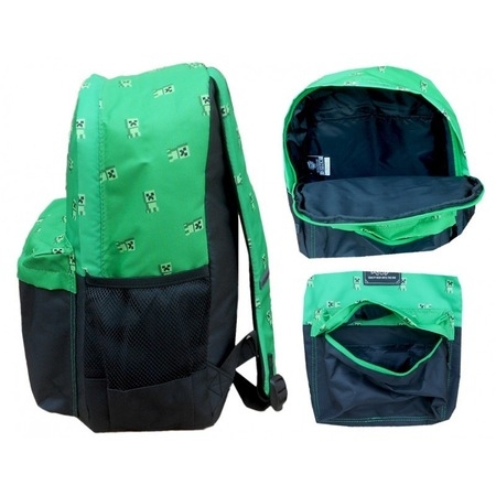 BATOH S PŘEDNÍ KAPSOU MINECRAFT ZELENOČERNÝ