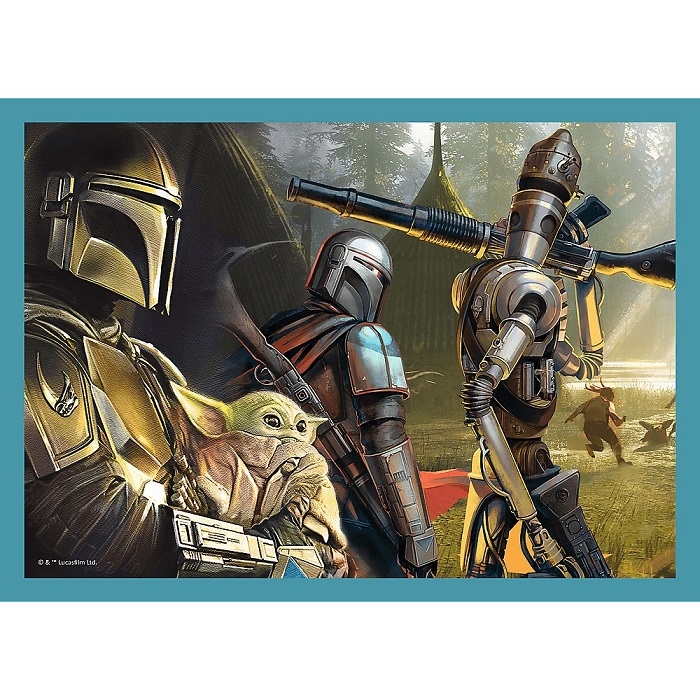 PUZZLE STAR WARS MANDALORIAN A JEHO SVĚT 4 V 1 MIX 35,48,54 A 70 DÍLKŮ