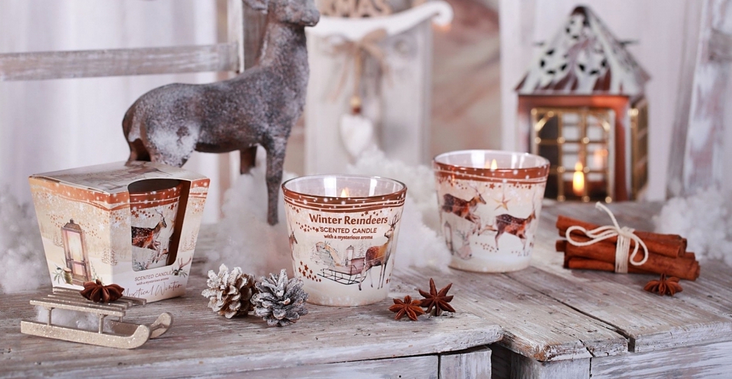 BARTEK SVÍČKA VE SKLE WINTER REINDEERS LET IT SNOW 115g