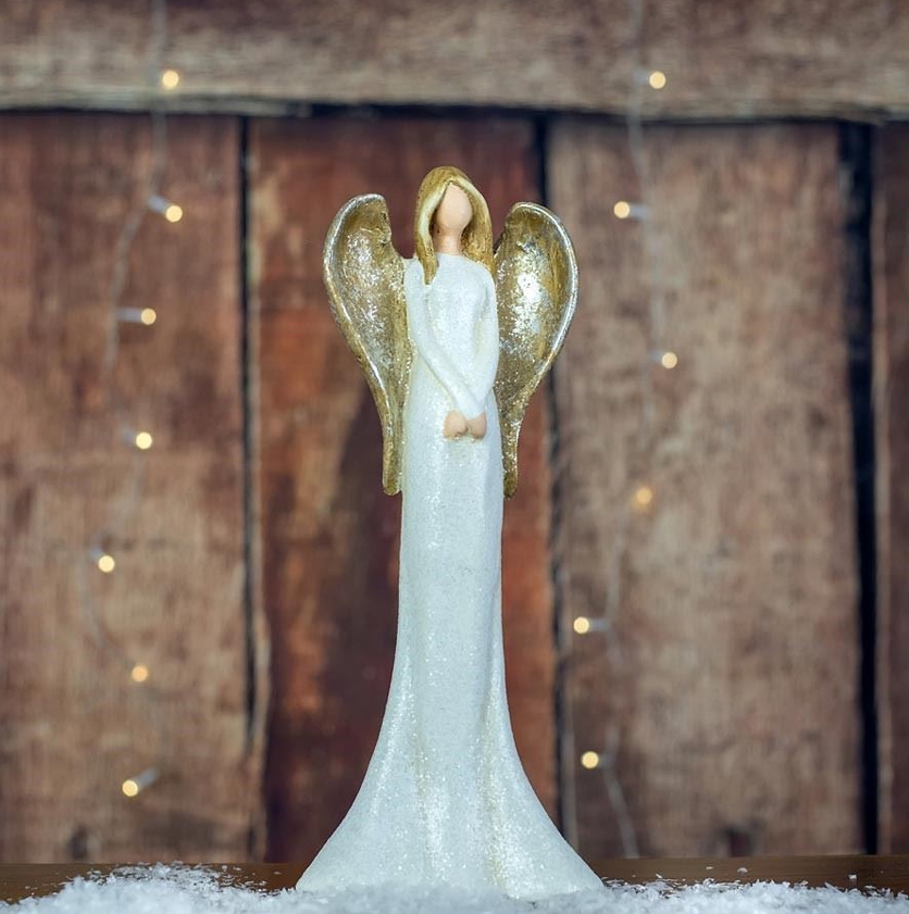 DEKORAČNÍ ANDĚL ZLATÝ 29,3cm