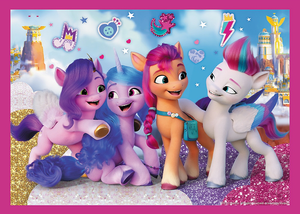 PUZZLE MY LITTLE PONY BAREVNÍ PONÍCI 4 V 1 MIX 35,48,54 A 70 DÍLKŮ