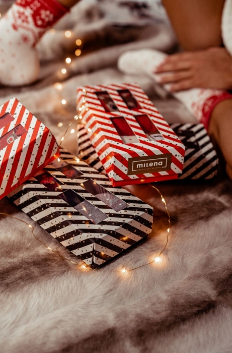 DÁMSKÝ VÁNOČNÍ SET PONOŽEK 3 KS V KRABIČCE