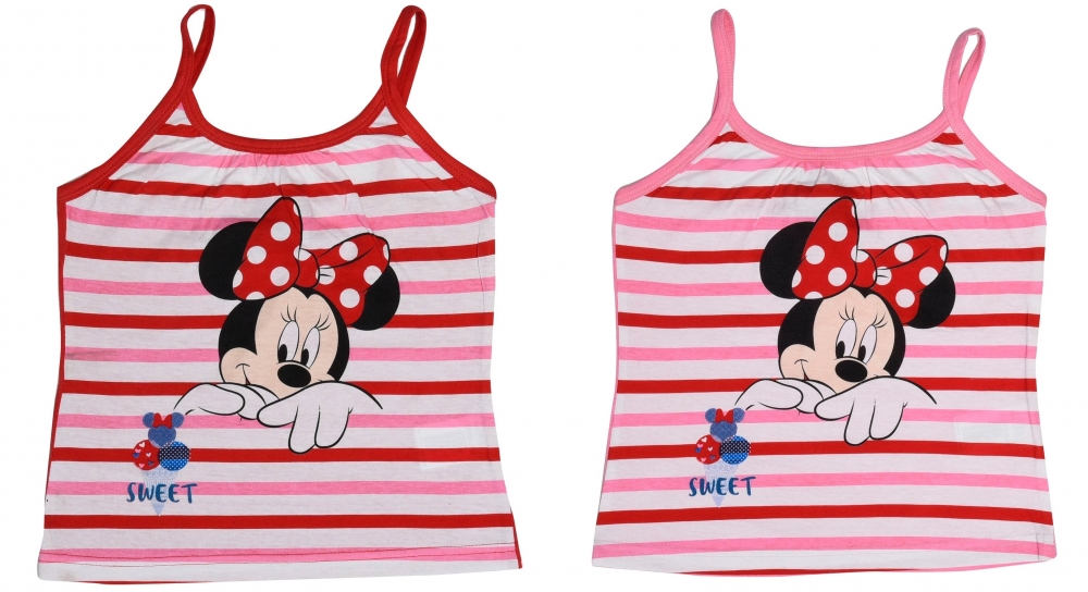 DÍVČÍ TRIČKO - TOP NA RAMÍNKA MINNIE MOUSE červené 92