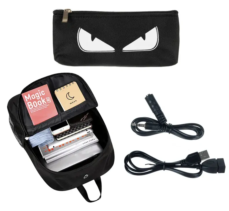 KRUZZEL SVÍTÍCÍ BATOH S USB, REFLEXNÍMI PRVKY A PENÁLEM