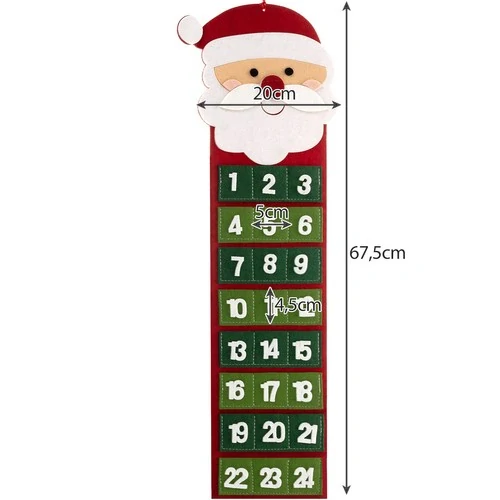 Ruhhy závěsný adventní kalendář 67,5 cm