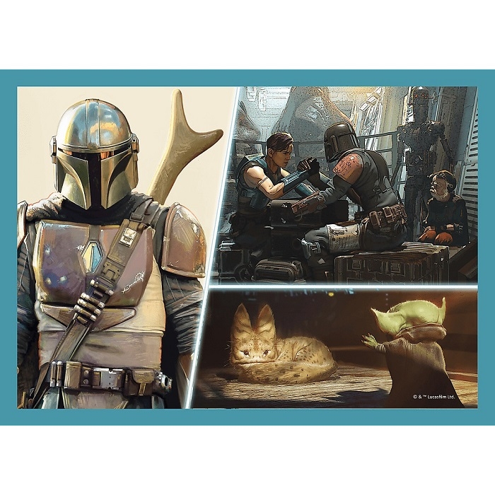 PUZZLE STAR WARS MANDALORIAN A JEHO SVĚT 4 V 1 MIX 35,48,54 A 70 DÍLKŮ