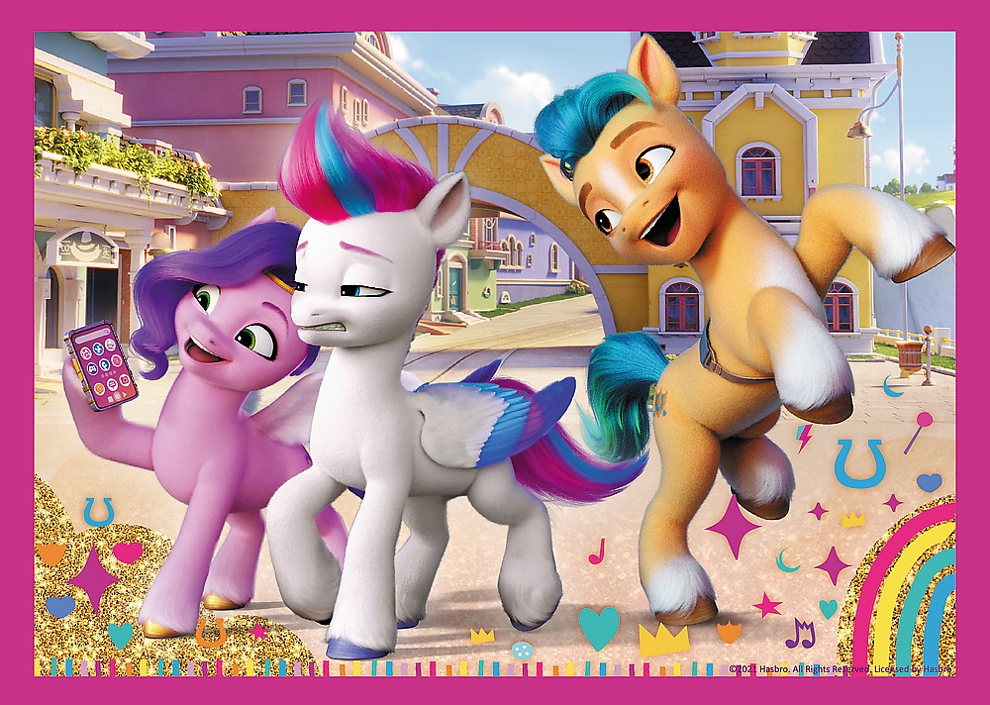 PUZZLE MY LITTLE PONY BAREVNÍ PONÍCI 4 V 1 MIX 35,48,54 A 70 DÍLKŮ