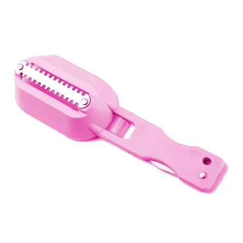 ŠKRABKA NA RYBY SE ZÁSOBNÍKEM A NOŽÍKEM 20 CM