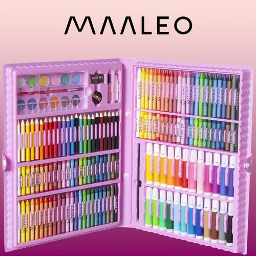 Maaleo malířská sada v kufříku 168 ks růžová