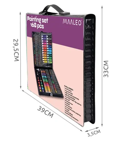 Maaleo malířská sada v kufříku 168 ks černá