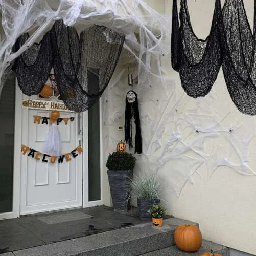 Malatec Halloweenská dekorace pavoučí síť černá