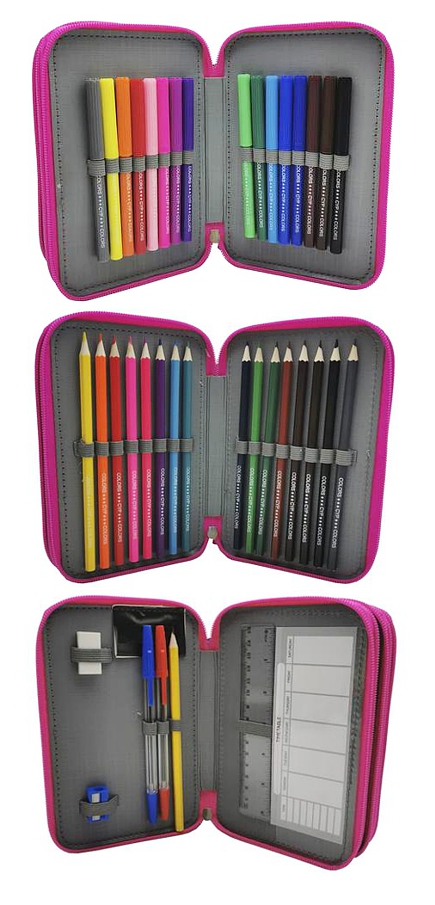 Školní třípatrový plně vybavený penál Gabby´s Dollhouse + sáček zdarma