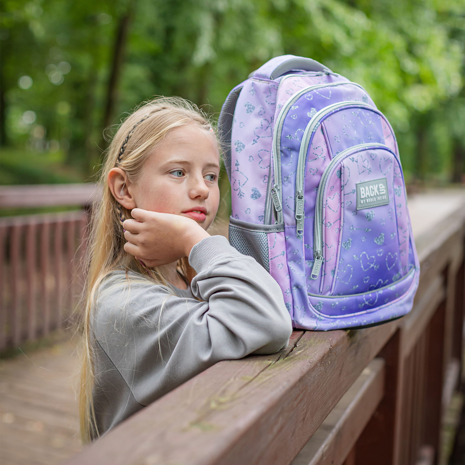 Backup školní, studenstký batoh srdce