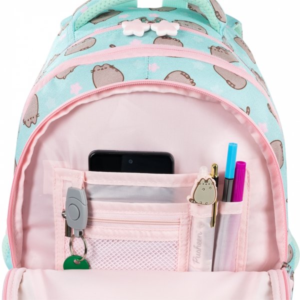 Školní ergonomický čtyřkomorový batoh Pusheen Mint