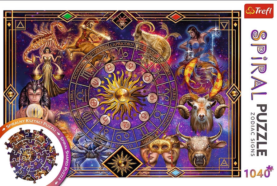 SPIRÁLOVÉ PUZZLE ZODIAC ZNAMENÍ ZVĚROKRUHU 1040 DÍLKŮ