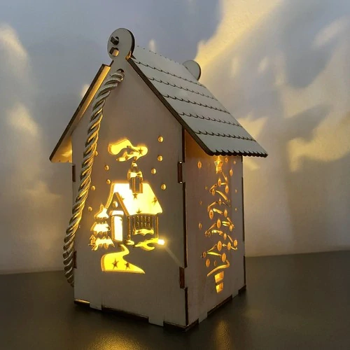 Ruhhy adventní závěsná LED lucerna, domeček