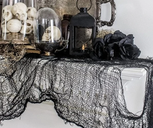 Malatec Halloweenská dekorace pavoučí síť černá