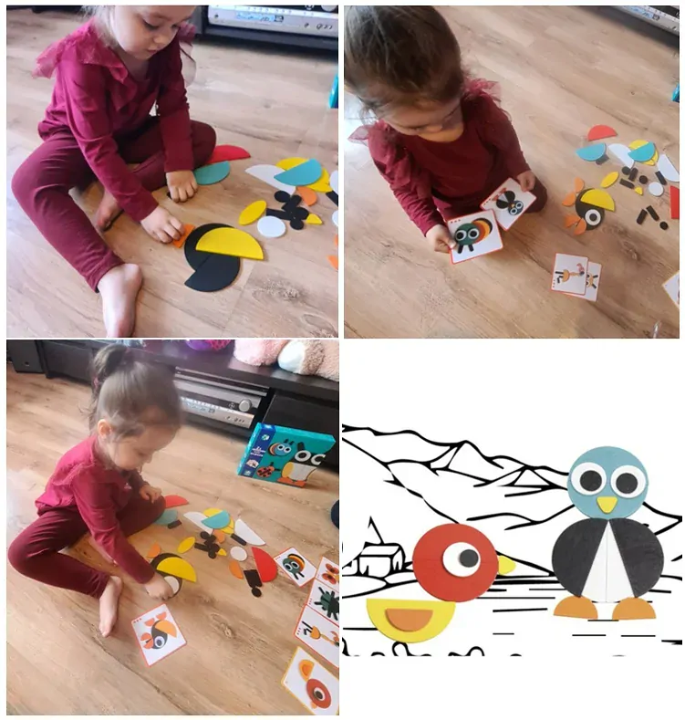 KRUZZEL DŘEVĚNÉ PUZZLE GEOMETRICKÉ TVARY