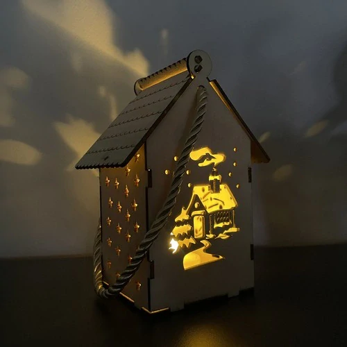 Ruhhy adventní závěsná LED lucerna, domeček