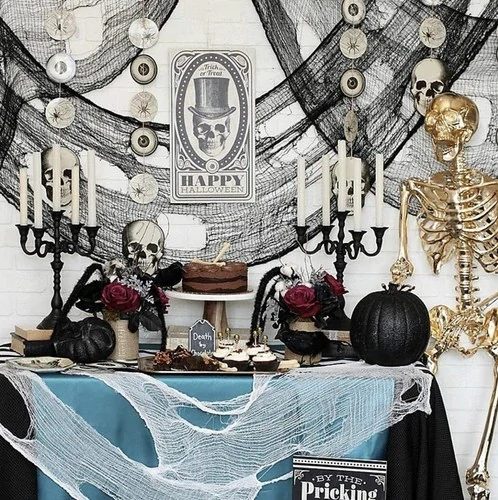 Malatec Halloweenská dekorace pavoučí síť černá