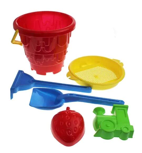 SADA NA STAVĚNÍ HRADU Z PÍSKU S VELKÝM KYBLÍKEM 6 KS