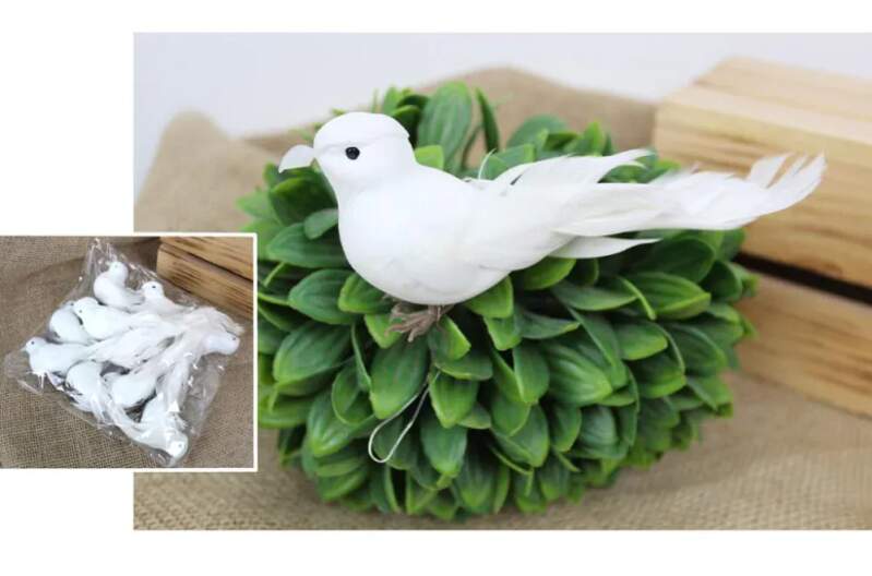 DEKORACE PTÁČEK K ZAVĚŠENÍ NA DRÁTKU 14 CM