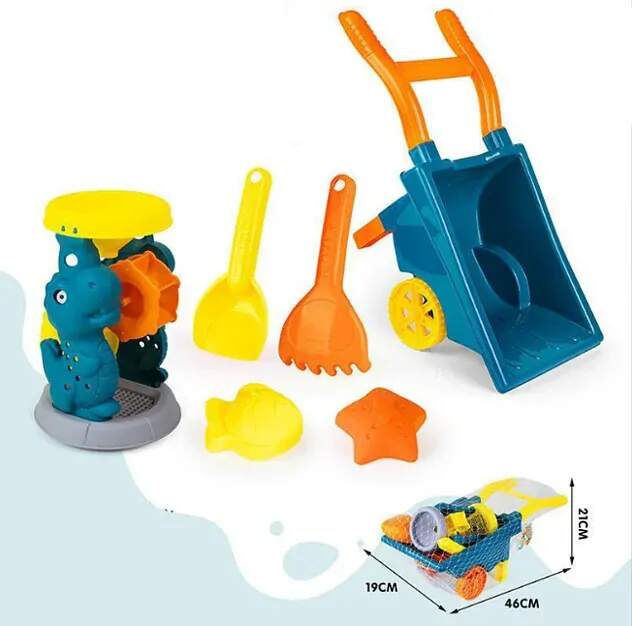 SADA HRAČEK NA PÍSEK S KOLEČKY 46 CM 5 KS