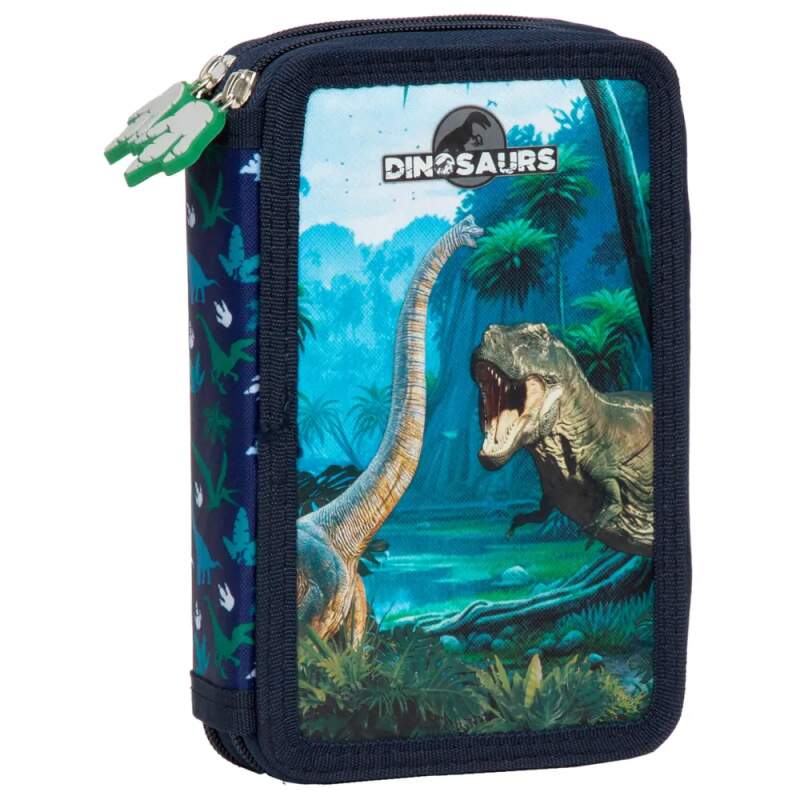 Školní dvoupatrový plně vybavený penál dinosauři