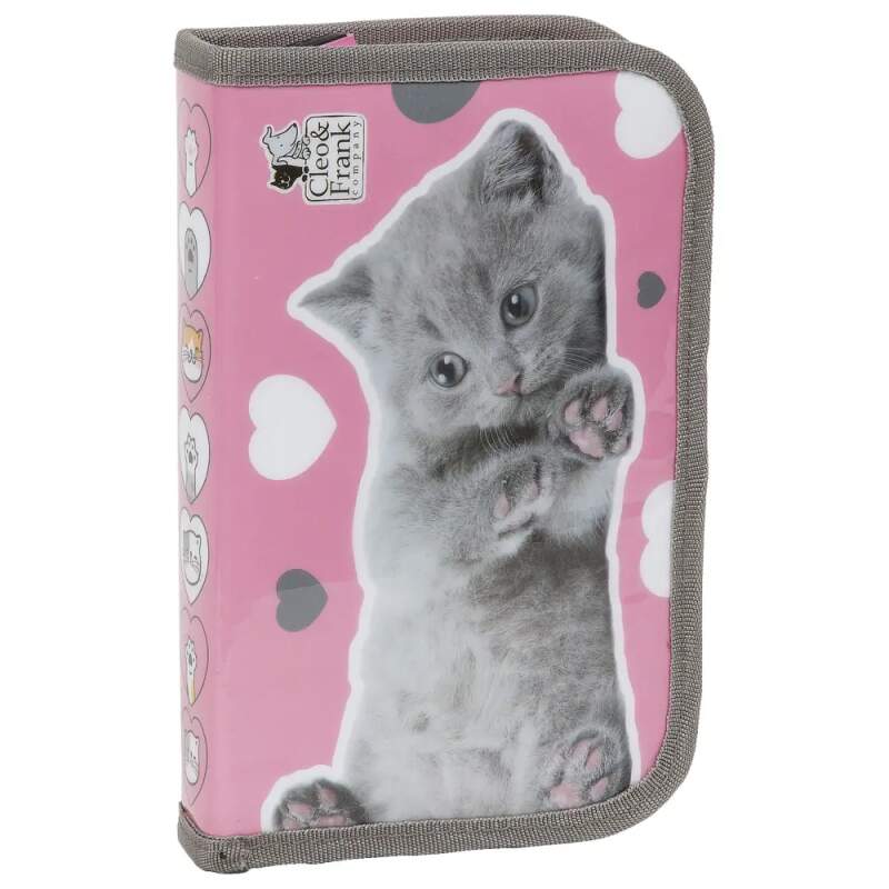 Školní jednopatrový penál plně vybavený Cleo a Frank kočka