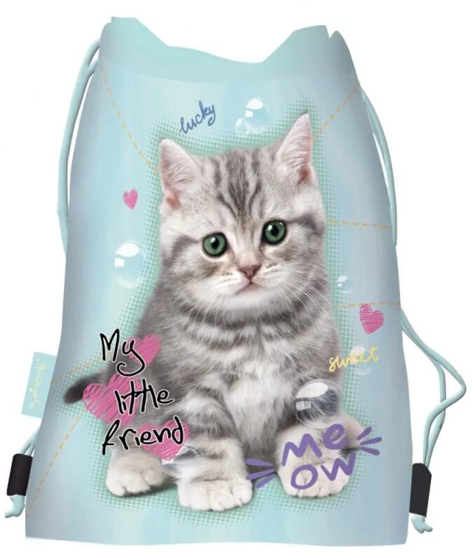 Sáček na přezůvky, tělocvik My Little Friend kočka mint