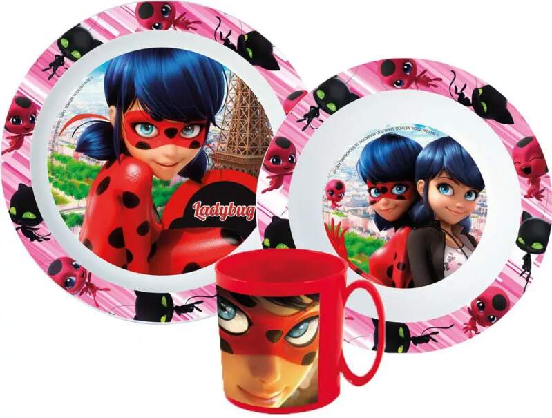 Jídelní sada s hrnkem Ladybug, Kouzelná Beruška