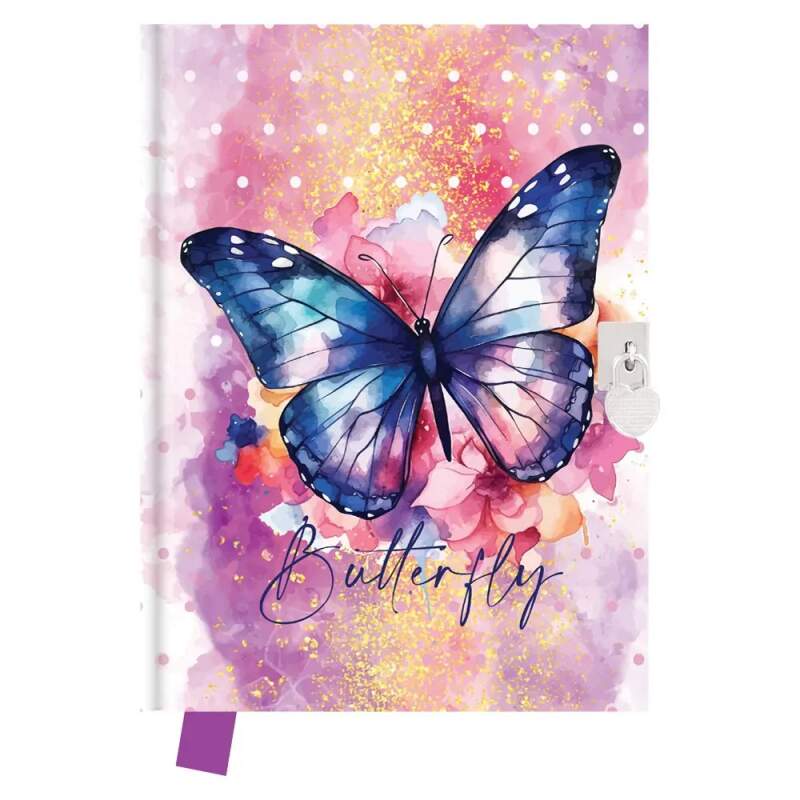 Deník se zámkem motýl